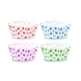 Kinvara Set 150 Moldes de Papel con Puntos Surtidos 10,5 cm para Repostería, Azul, Lila, Rojo, Verde (Set de 48)