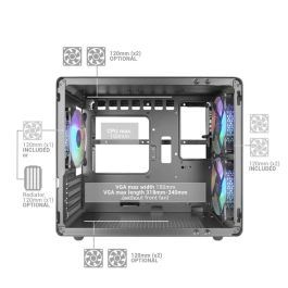 Mars Gaming MRKEAN-8435693103448 Caja PC MC400 MicroATX / Mini-ITX, torre Gaming, color negro, compatibilidad M-ATX