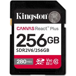 Kingston Tarjeta SDXC Canvas React Plus 256GB UHS-II U3 V60 280R/150W para Full HD/4K