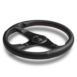 Momo MOMVTUNERBLK35R Volante Deportivo Tuner de 350mm en Piel Negra con Costura Roja