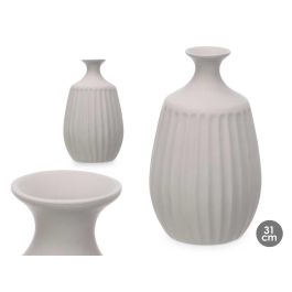 Jarrón de Cerámica Cuello Estrecho 31 cm Gris - Giftdecor (4 Unidades) Precio: 44.89000054. SKU: B1AFS6DVSN