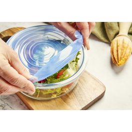 Quttin Set de 6 Tapas de Silicona Adaptables 25 cm Ancho x 26 cm Largo x 2 cm Alto (12 Unidades)