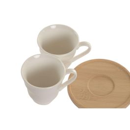 DKD Home Decor Taza Café Porcelana Bambú Blanco 90ml Set 6 Piezas 6.4 x 6.2 x 8.5 cm