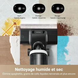 Dreame Aspiradora en seco y húmedo H14 Pro - Diseño plano 180° - Limpieza cepillo 60°C - Secado 5 min - 18 kPa