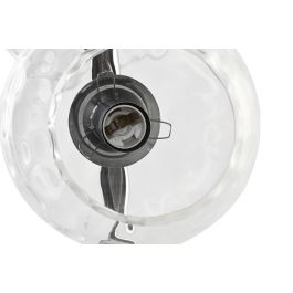 DKD Home Decor Lámpara Sobremesa Glam Plateado Transparente Hierro Cristal Marmol 18 x 60 x 32 cm