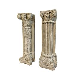 DKD Home Decor Media Columna Antique Columns de Teca Natural 25 x 125 x 35 cm