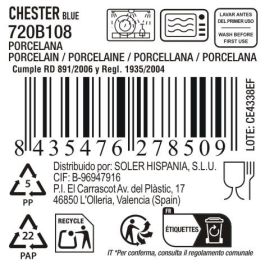 La Mediterranea Bandeja Redonda Chester Blue 13.7 cm (24 Unidades)