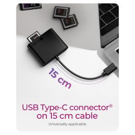 ICY BOX IB-CR301-C3 Lector de Tarjetas Externo USB 3.2 Gen 1 Type-C para CF, SD, MicroSD | Aluminio | Plug & Play
