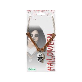 Collar con Huesos Decorativos y Calavera Central de Estilo Primitivo Rústico para Disfraces: Tribal, Cavernícola, Halloween y Carnaval Collar con Huesos Decorativos y Calavera Central de Estilo Primitivo Rústico para Disfraces: Tribal, Cavernícola, Halloween y Carnaval