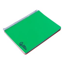 Cuaderno Espiral Liderpapel A4 Micro Wonder Tapa Plastico 120H 90 gr Cuadro 5 mm 5 Bandas 4 Taladros Color Verde Oscuro