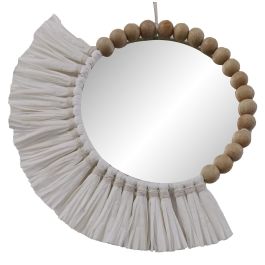 DKD Home Decor Espejo Boho Blanco 20 x 20 cm Set de 3 (2 Unidades)