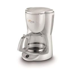 De'Longhi ICM2.1 Cafetera de Filtro de 10 Tazas 1000W con Jarra de Vidrio y Nivel de Agua Visible, Blanca