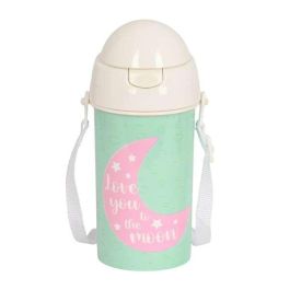 Botella Portaliquidos Safta 500 mL Apertura Automatica Con Pajita Blackfit8 Moon 195x73x73 mm
