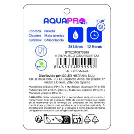 Inde Nevera Aquapro 25 Litros 25L, Surtido de 2 Colores, Dimensiones 28 x 37.2 x 35.5 cm (2 Unidades)