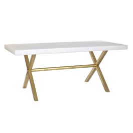 Mesa Comedor Moderno DKD Home Decor Blanco Dorado 90 x 76 x 180 cm