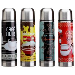 Cook Concept Termo Líquidos 450 Ml Acero Inoxidable Doble Pared Cierre Push 25x7 cm 4 Modelos Surtidos