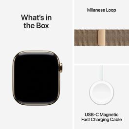 Apple Watch Series 10 GPS + Cellular 42mm Titanio Dorado con Pulsera Milanese Loop Acero Inoxidable Oro 64GB