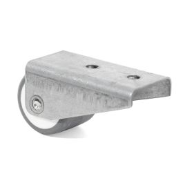 Q&Q Rueda Fija Aro De Goma Gris D24 H26 Soporte De Pala Larga Zincado