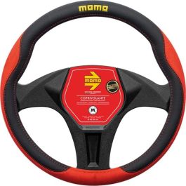 Momo MOMLSWC0COMRB Funda Volante Comfort Microfibra Rojo Negro para Volantes de 38-39 cm, Protectora y con Agarre Firme