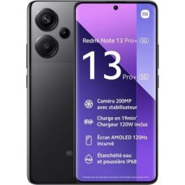 Smartphone Xiaomi Redmi Note 13 Pro+ NFC 8GB/ 256GB/ 6.67"/ 5G/ Negro Precio: 320.49999993. SKU: B15MCLCEVH