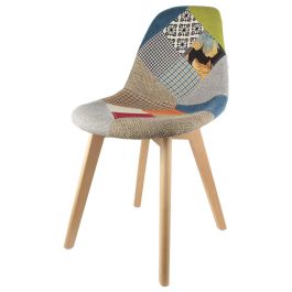 Home Deco Factory Silla Patchwork Diseño Escandinavo Patas Madera Asiento Tela 87x54x47 cm Precio: 58.49999947. SKU: B1CG72HMDH