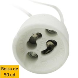Silver Porta Lámparas Casquillo GU10 - BOLSA DE 50 UNIDADES