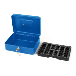 Q-connect Caja caudales 250x180x90 mm Azul con portamonedas