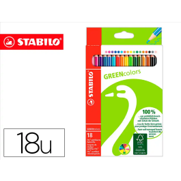 Stabilo Lápices de Colores Green Colors Certificado FSC Estuche Cartón 18 Unidades Colores Surtidos Precio: 5.89999993. SKU: B1HX6DASXH