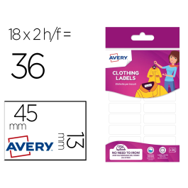 Avery Etiqueta Textil Sin Plancha 45x13 mm Blister 36 Unidades Precio: 5.68999959. SKU: B1KFYNM8JD