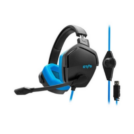 Energy Sistem Auriculares Gaming ESg Azul Negro con Sonido 7.1 Surround Virtual, Micrófono Boom y Luz LED