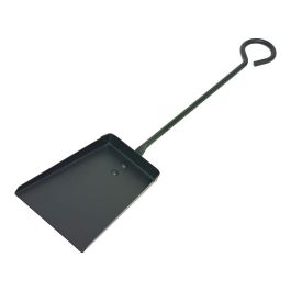 Edm Badil de chimenea metálico negro con mango largo, 11 x 46 cm