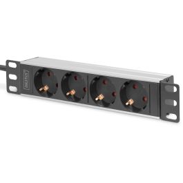 Digitus Regleta de enchufes 10" perfil aluminio, 4 tomas Schuko Tipo F, Básico, 2m, Negro, 250V 16A Precio: 36.58999949. SKU: B16228ZZ33