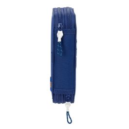 Safta Plumier Doble con Contenido 29 Piezas FC Barcelona Navy Blue - Estuche Escolar 12.5x19.5x4cm para Niños +3 Años