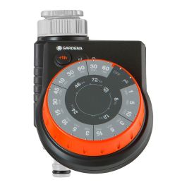 Gardena Easy Programador de riego analógico, 17 programas, duración 1-60min, control manual, panel desconectable