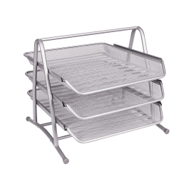 Q-connect KF00822 Bandeja sobremesa metálica rejilla plata 3 bandejas movibles 350x278x275 mm