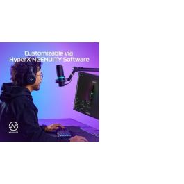 HP HyperX DuoCast Micrófono USB Negro, Iluminación RGB, Hi-Res 24-bit/96kHz, Shock Mount, Tap-to-Mute, para Gaming y Streaming en PC, PS5, PS4, Mac