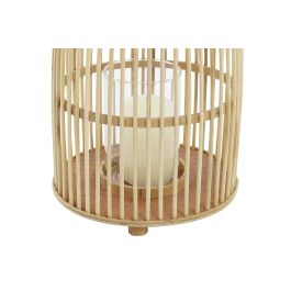DKD Home Decor Portavela Urban Marrón para Decoración, de Bambú y Cristal, 56 cm Alto x 25 cm Ancho x 25 cm Fondo