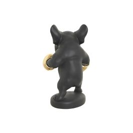 DKD Home Decor Figura Decorativa Moderna de Resina Perro Boxeador Gris Oscuro Dorado 16x25x25 cm (2 Unidades)