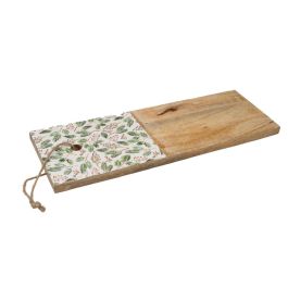 Tabla de cortar Romimex Blanco Verde Madera de mango Hojas 56 x 2 x 19 cm Precio: 38.50000022. SKU: B1HR78RHS9