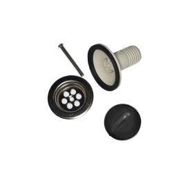 Edm Válvula de fregadero Ø35mm plástico PVC cromado blanco/negro para sifón