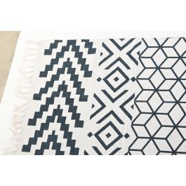 DKD Home Decor Alfombra Boho Negro Blanco Algodon Polyester 230 x 160 cm