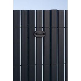 Nature Conjunto de 26 fijaciones de rejilla para pantallas y canales de plástico, gris antracita, con amarre y alambre plastificado de 14 cm.