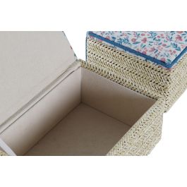 DKD Home Decor Caja Shabby Azul Coral 14 x 9 x 17 cm (4 Unidades)
