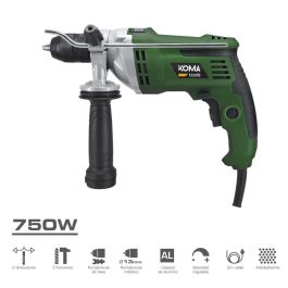 Koma Tools TP-750 Taladro Percutor Eléctrico 750W, Portabrocas Automático Ø13mm, Hormigón 13mm, Madera 25mm, Acero 13mm