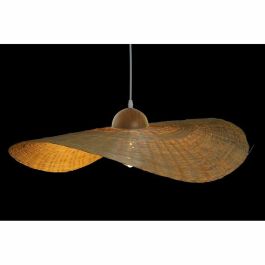 DKD Home Decor Lámpara de Techo de Bambú Natural Balines E27 70x70x10 cm hecha a mano, 40W, cable 130cm