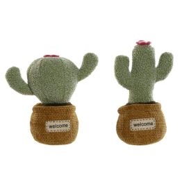 Sujetapuertas Shabby DKD Home Decor Verde Marron 14 x 34 x 16 cm (2 Unidades)