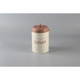 DKD Home Decor Bote Scandi de Metal Beige y Terracota 12 x 12 x 18 cm para Decoración del Hogar (Pack 12 Unidades)