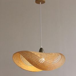 DKD Home Decor Lámpara de Techo Balines Marrón Bambú 70 x 34 x 20 cm