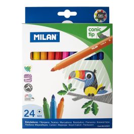 Milan Rotuladores base agua punta cónica ø5 mm colores surtidos, 24 uds