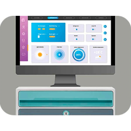 Cep Moov Up Fichero Cajones Sobremesa Reciclado 80% con Cerradura 2 Cajones Azul/Gris 275x369x146 mm